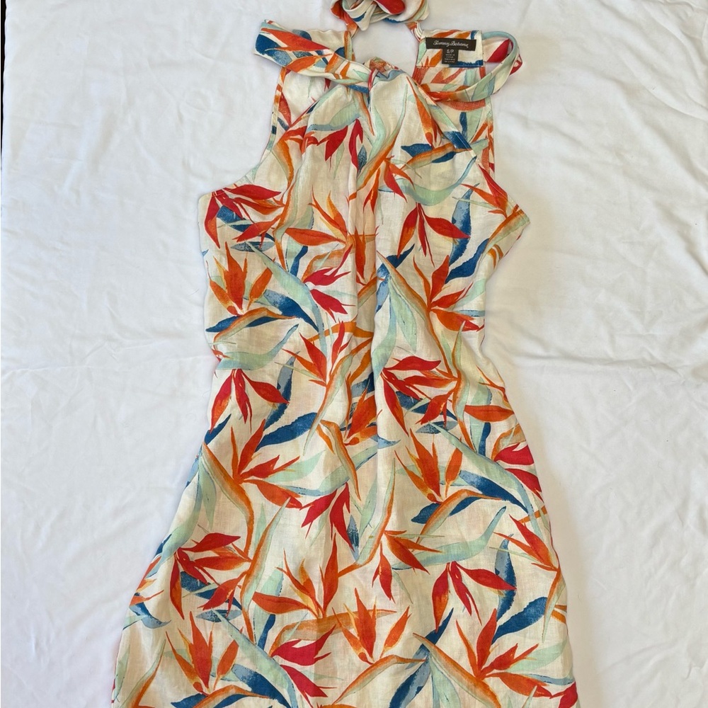 Tommy Bahama Orange Pink Halter Sundress